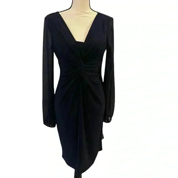 Chaps twist front midi dress navy blue new with tags 8 - Picture 2 of 12